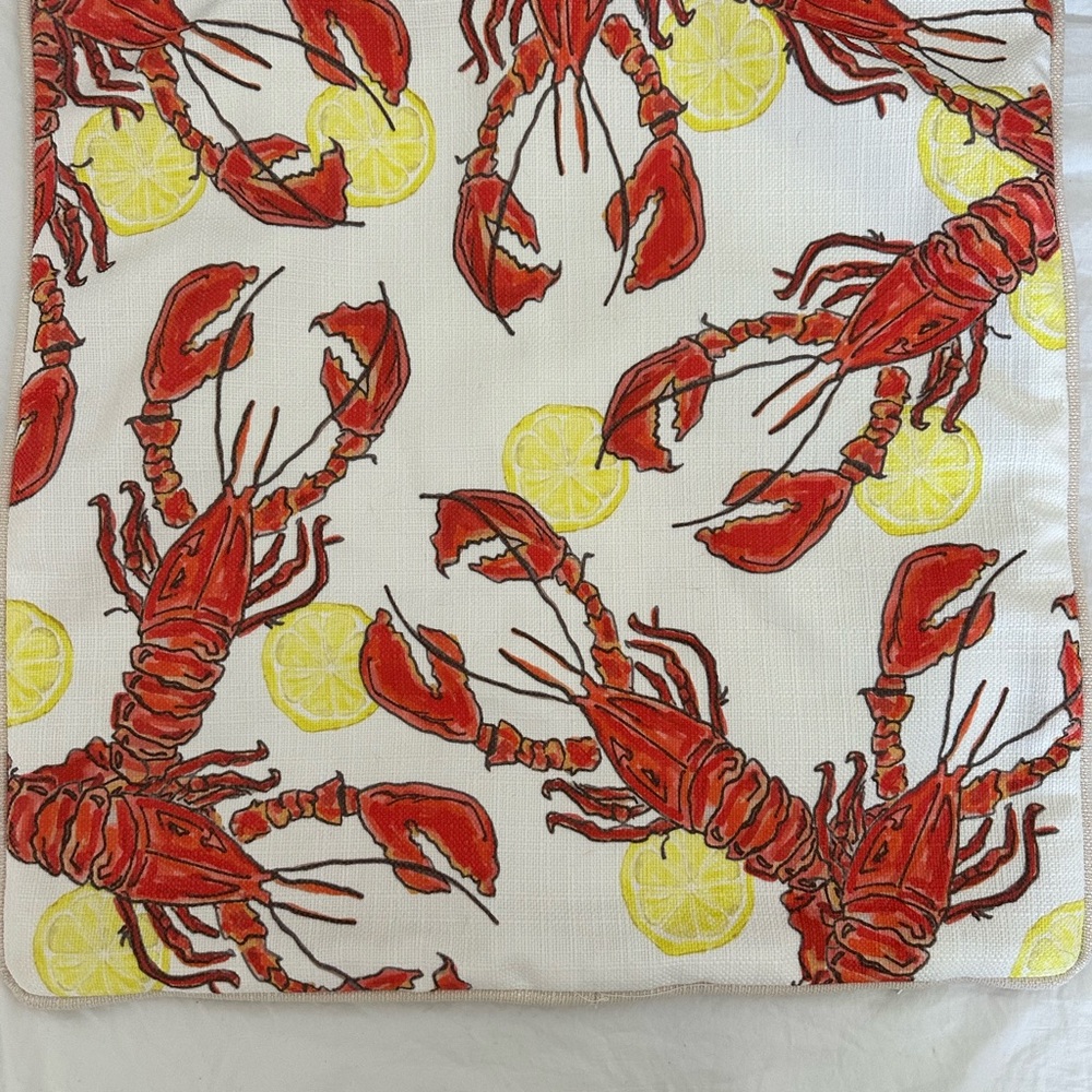 Sewing Down South Original Lobster and Lemon Print Pillow Cover